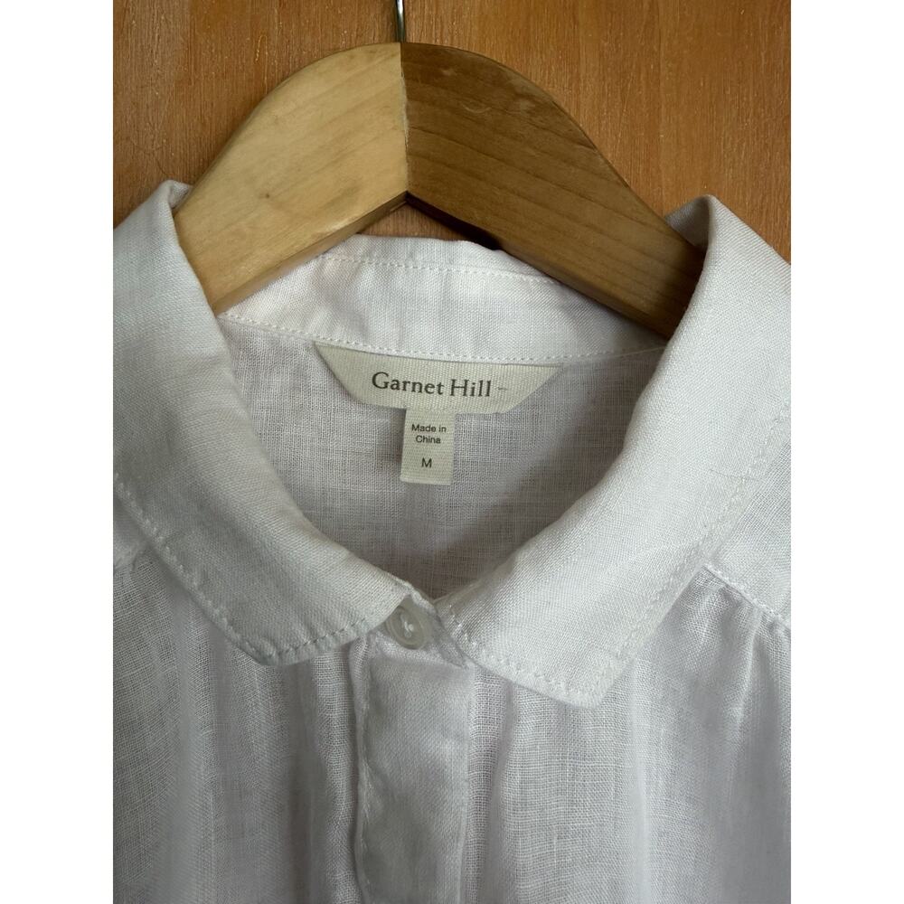 Garnet Hill 100% Linen Button-Down Tank White Size Medium $99 - Picture 4 of 6